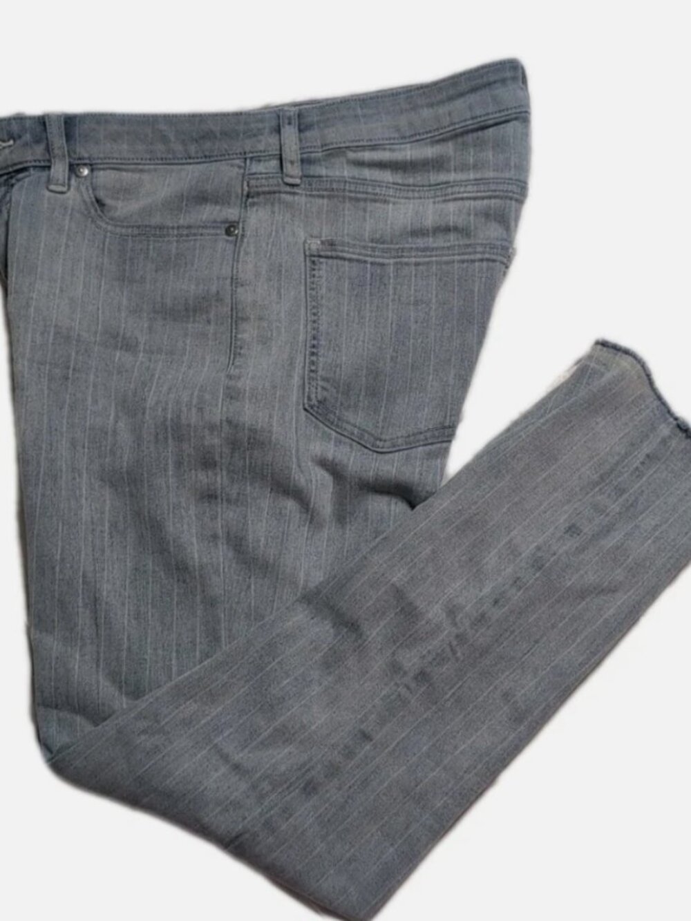 LC Lauren Conrad Light Blue Striped High Rise Skinny Ankle Jeans Women’s Size 14